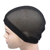 Black stretchable mesh wig cap shown on a mannequin head.