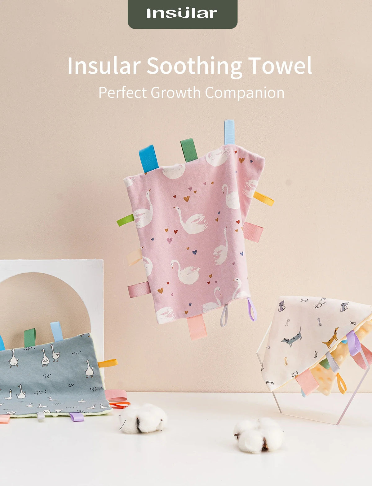 Baby Sensory Tag Comfort Blanket with Soft Cotton