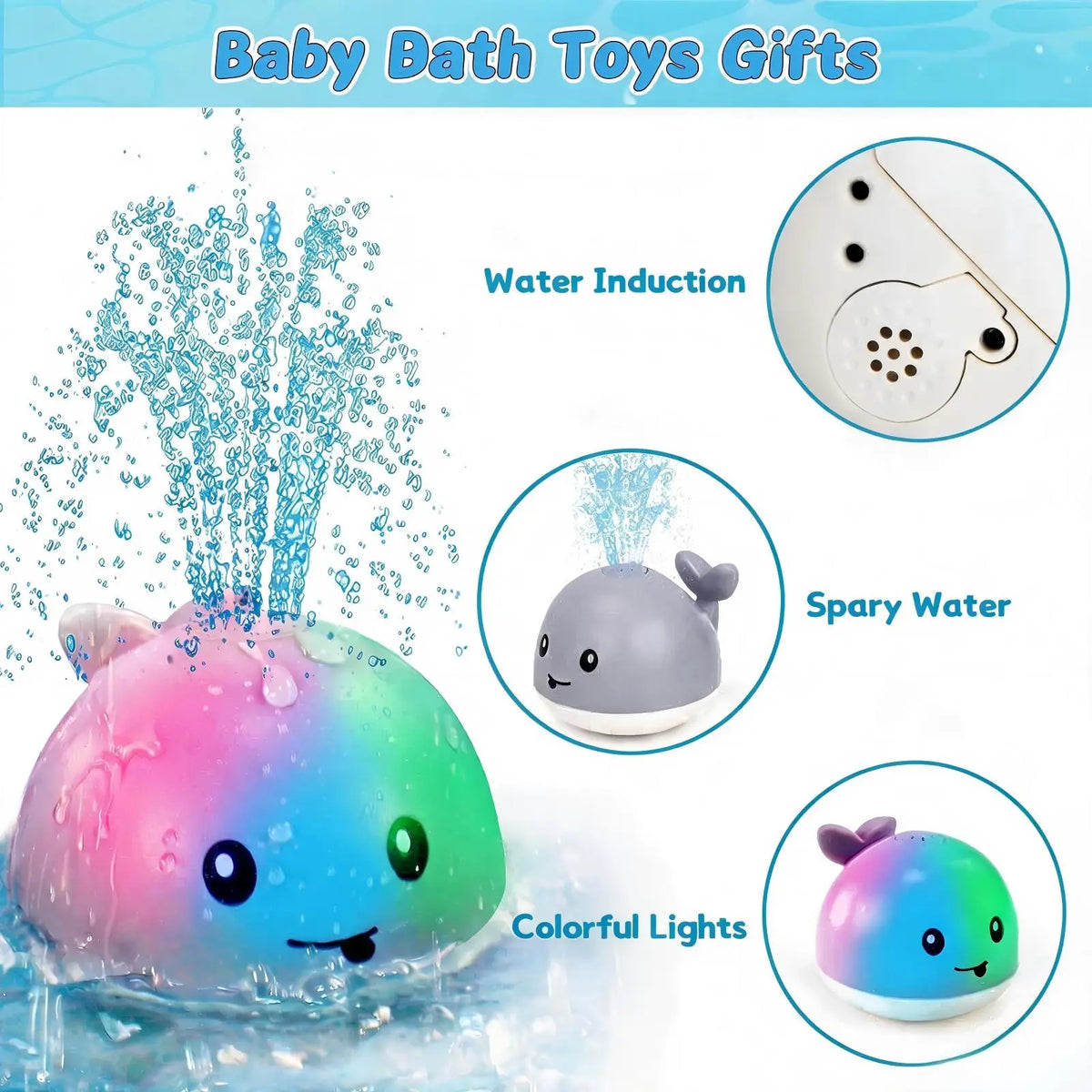 Interactive Whale Bath Toy with Lights and Water Spray