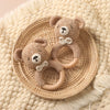 Handcrafted Wooden Crochet Animal Rattle for Babies