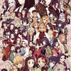 A collage of characters from Demon Slayer anime featured on a jigsaw puzzle design.