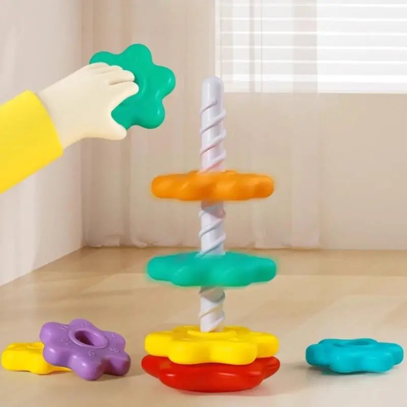 Montessori Rainbow Spinning Stacking Toy
