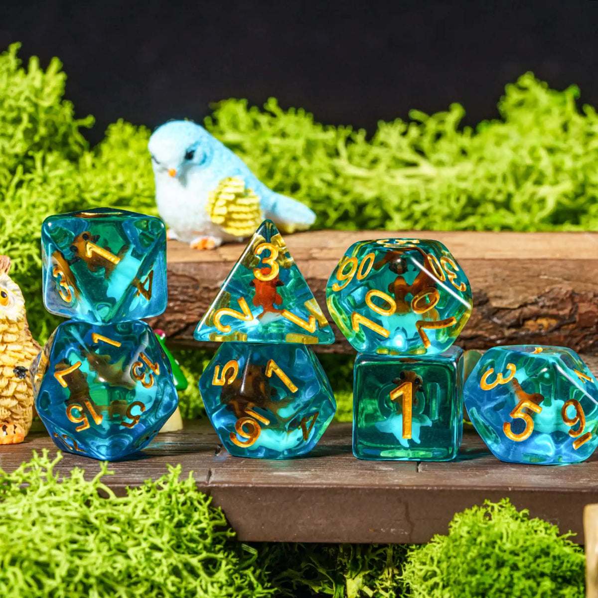 Cute Animal Resin Polyhedral Dice Set