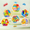A collection of wooden 3D jigsaw puzzles featuring colorful animals and objects arranged on a light green surface.