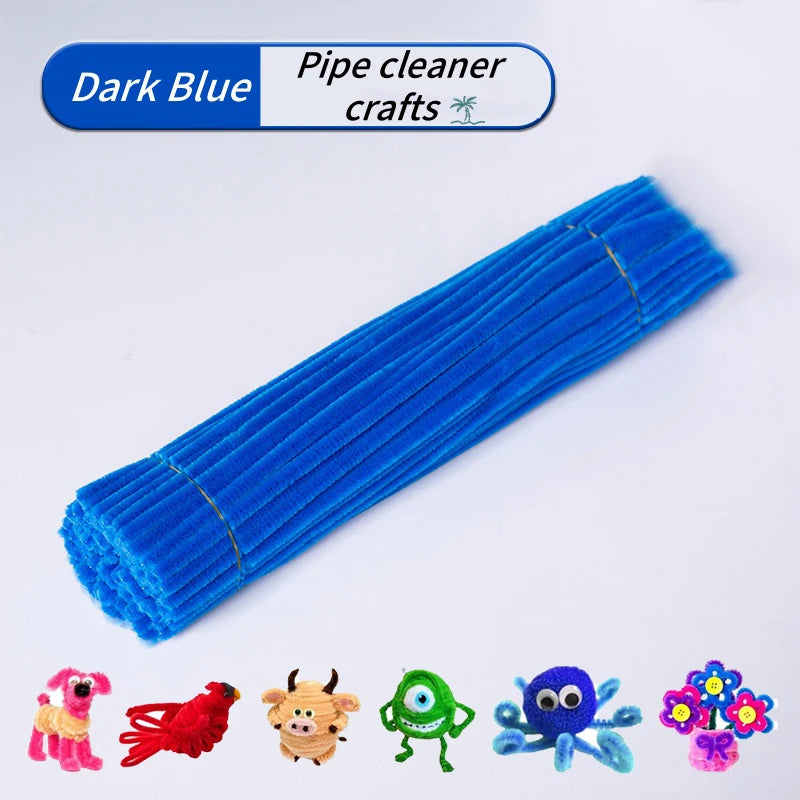 100-Piece Chenille Stem Pipe Cleaners for Crafts & Decor