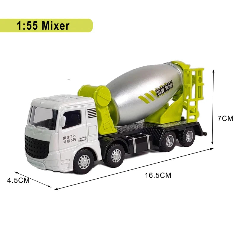 Diecast Engineering Vehicle Set for Kids - 4-Piece Construction Toy Collection