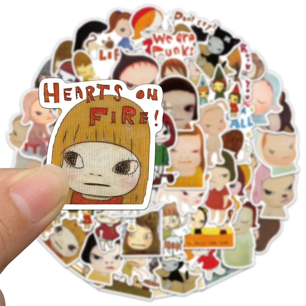 Yoshitomo Nara Inspired Waterproof Sticker Pack