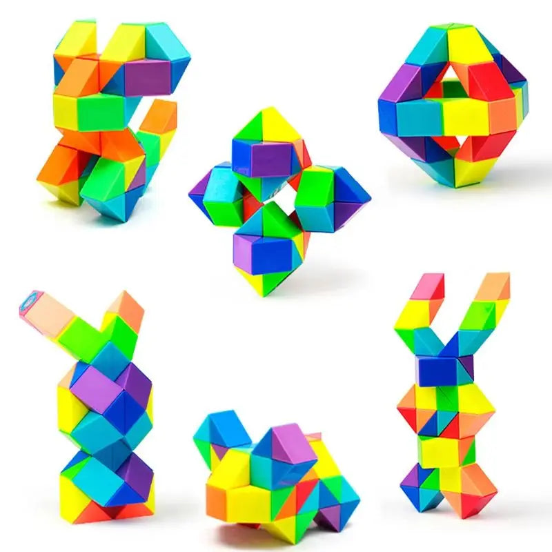 Rainbow Twist Puzzle Snake – Creative Fidget Toy for Kids & Adults