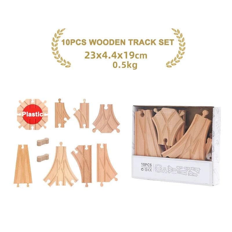 Wooden Train Track Expansion Set – Compatible with All Major Brands