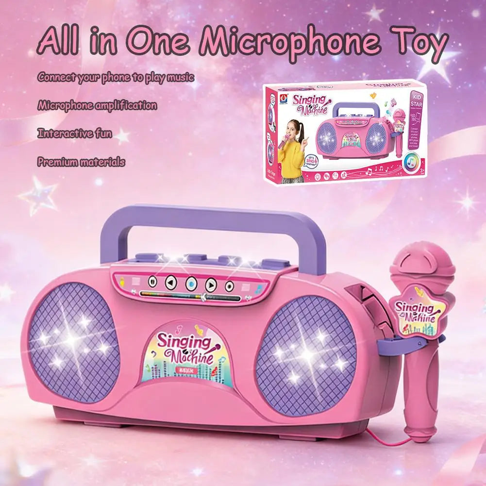 Kids Karaoke Machine with Microphone and Light Effects