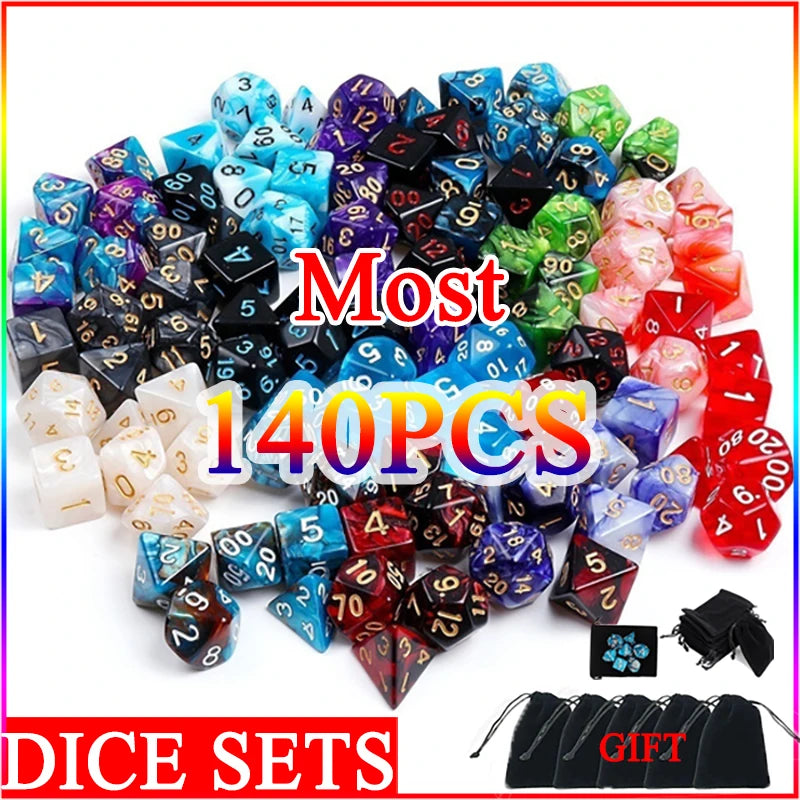 Multicolor Polyhedral Dice Set for RPG and Board Games