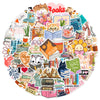 A colorful collection of book-themed stickers featuring cats, books, and reading motifs for journaling and scrapbooking.
