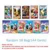 A collection of 18 bags containing 144 funny collectible trading cards featuring meme characters and humorous designs.