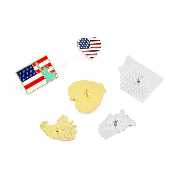 American Flag Cross Enamel Brooch Pin