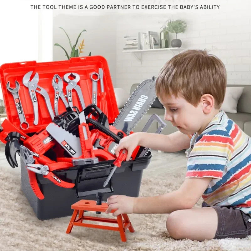 Kids Repair Toolbox Toy Set – Pretend Play Engineering Tools with Drill