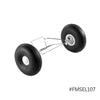 A replacement parts kit for a 1300mm RC airplane, featuring a black tire and a metal wire assembly.
