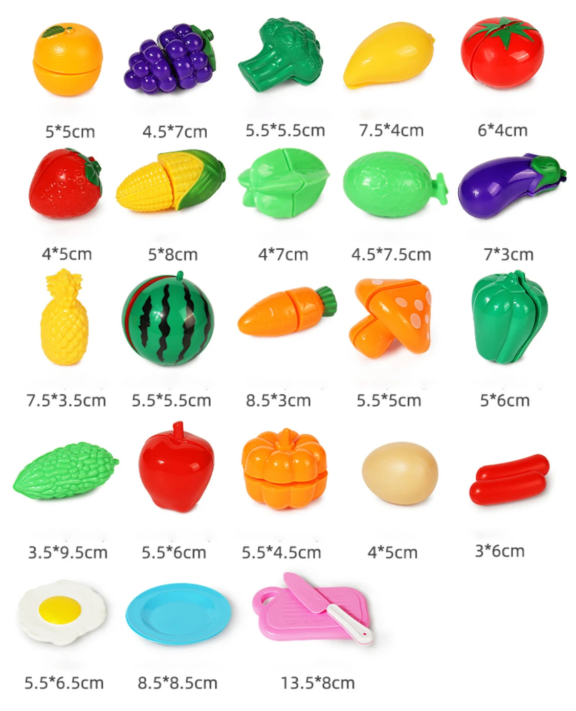 Pretend Play Food Cutting Set for Kids – Educational Fruit & Vegetable Toy