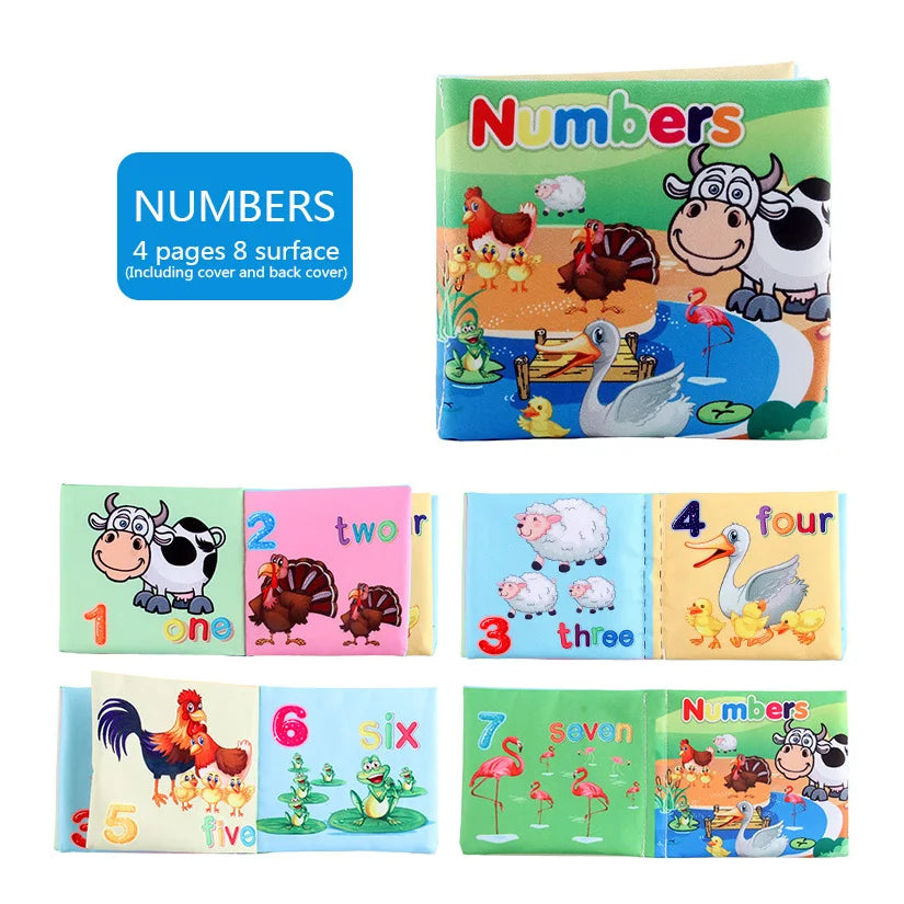Soft Cloth Baby Books Set for Early Learning – Fruits, Animals, Numbers & More