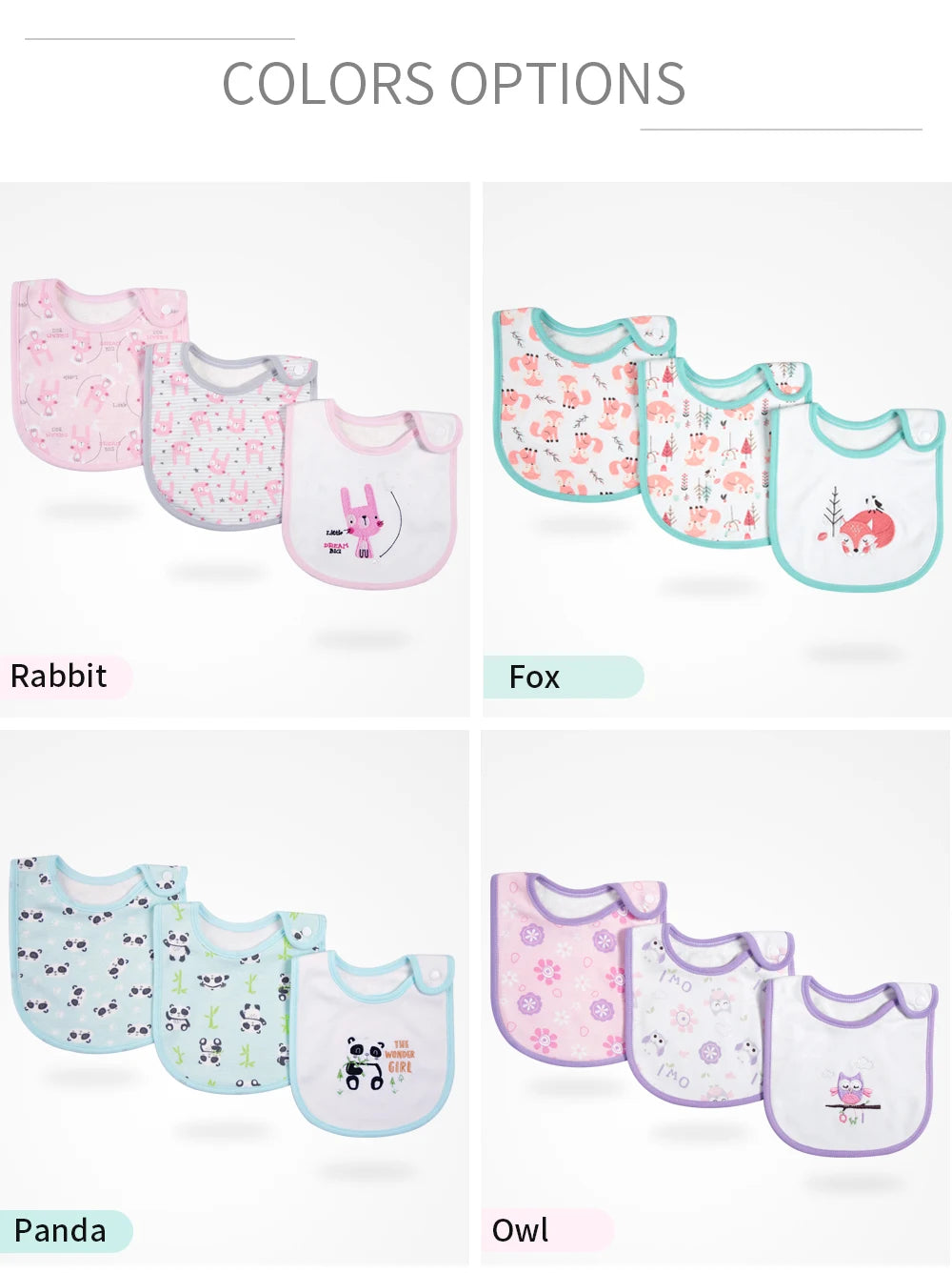 Cotton Bandana Bibs for Babies (3-Pack)