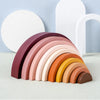 Wooden Rainbow Arch Building Blocks - Montessori Stacking Toy for Kids
