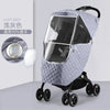 Light grey universal waterproof winter stroller cover with a clear window and quilted texture