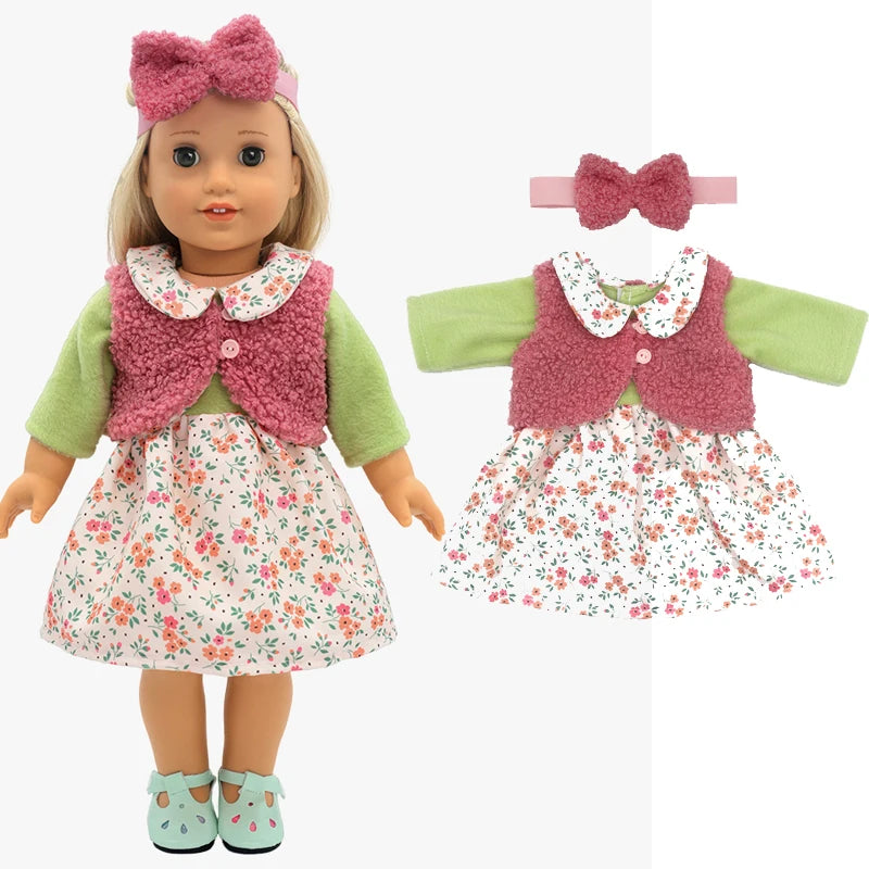Doll Outfit Set with Hat for 17-43 cm Baby Dolls