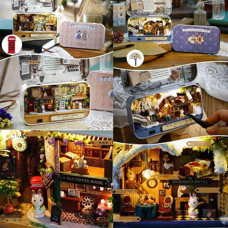 Nostalgic Wooden Box Theater Dollhouse Miniature Kit