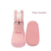 Pink rabbit non-slip socks for babies and toddlers