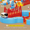 A versatile magnetic attraction track car set featuring various track shapes and components for building trains.
