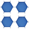 Blue foldable PU leather hexagonal dice tray for tabletop games and desk organization