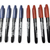 A pack of six permanent fine-tip markers in various shades of brown and black.
