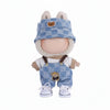 17cm Labubu Doll Clothing Set – Striped Overalls, Vest, and Hat