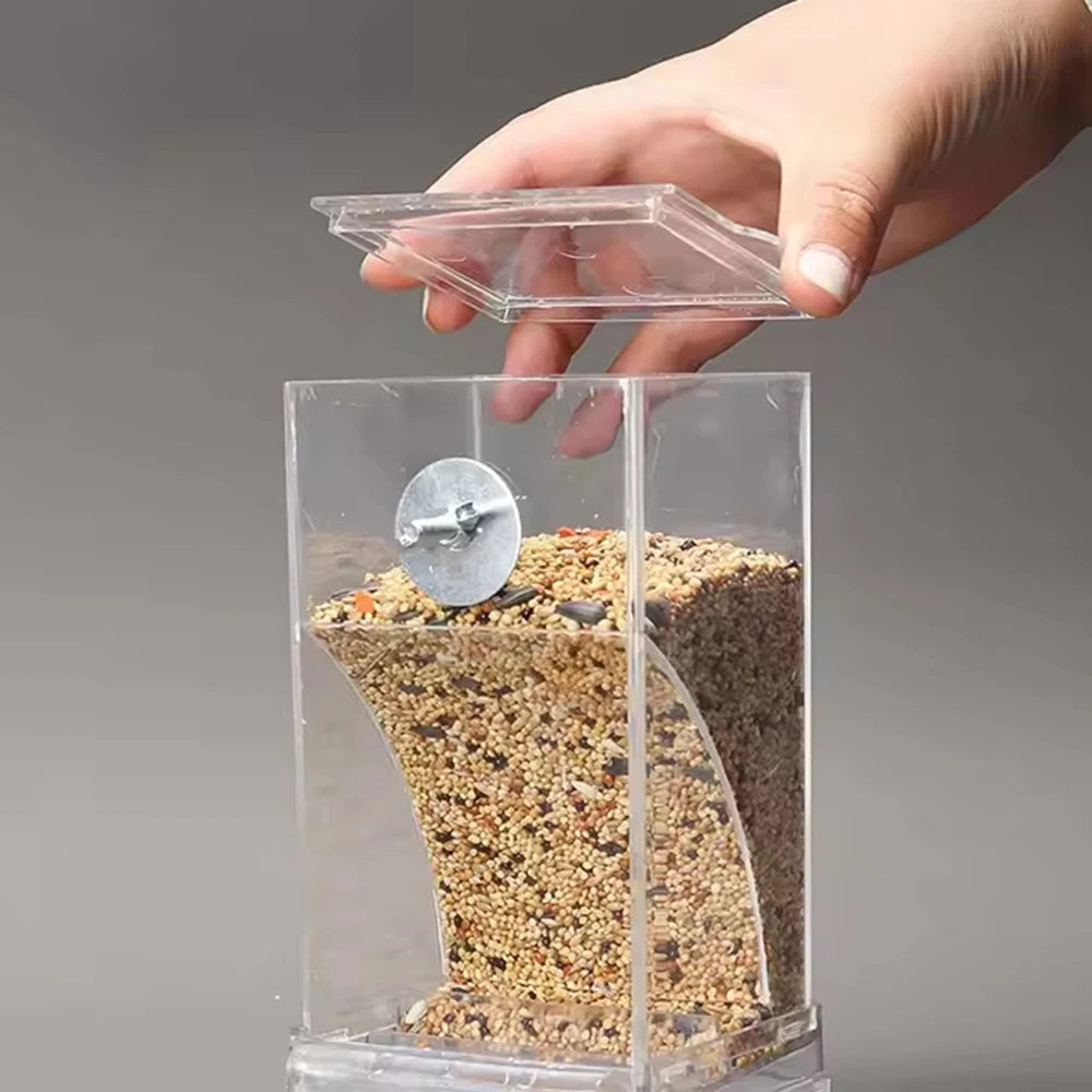 Clear Anti-Spill Parrot Bird Feeder