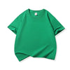 A bright green classic cotton crew neck t-shirt for kids shown flat lay.