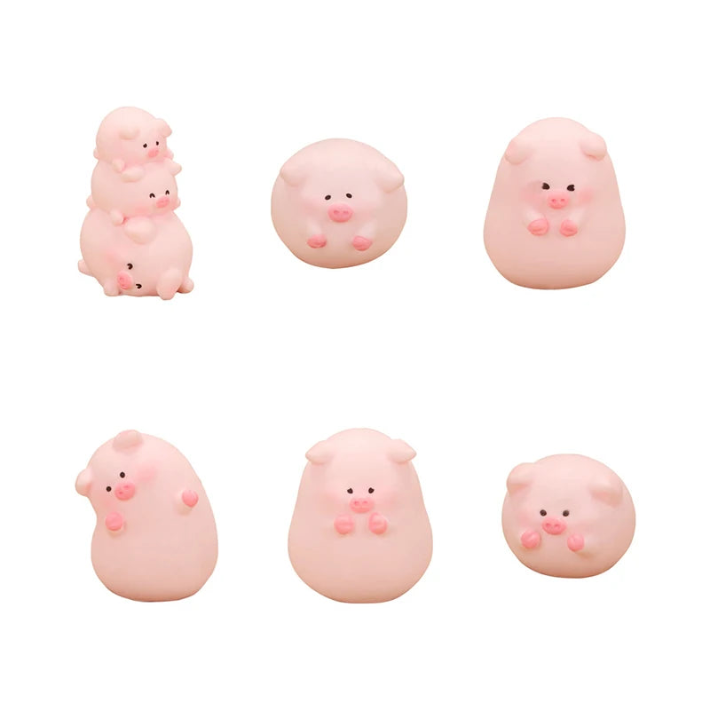 Cute Mini Piggy Resin Figurine for Desk, Shelf & Garden Decor