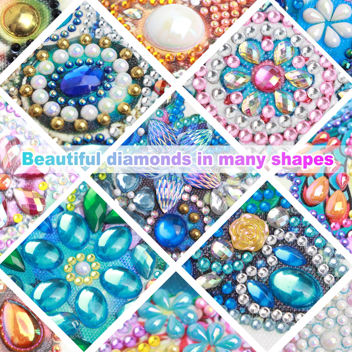 Special-Shape Diamond Art Painting Kit – Colorful Floral Design for Adults & Beginners