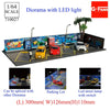 1/64 scale diorama featuring a miniature car garage and parking lot with an LED light feature.