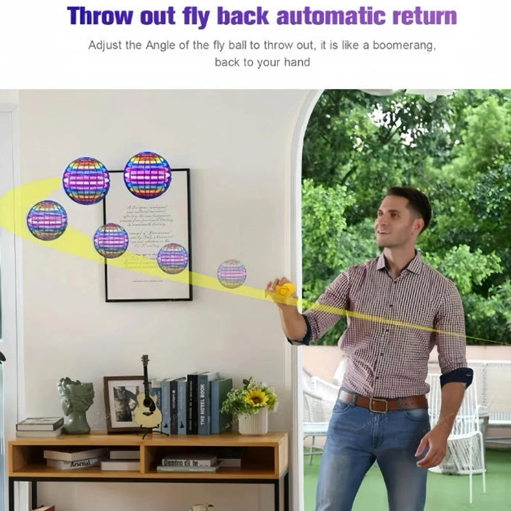LED Flying Spinner with Remote Control – 360° Stunt Toy for Kids