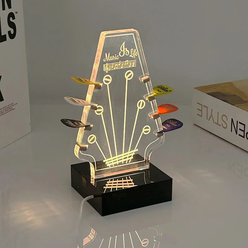 Illuminated Acrylic Guitar Pick Display Stand