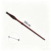 A long, slender, dark brown metal wand with a pointed tip, shown next to a circular view of its handle.