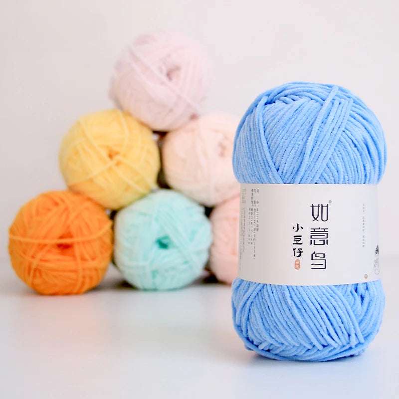 Soft Chenille Yarn for Knitting & Crochet - 50g Ball