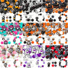 A collection of Halloween silicone beads and charms in various colors and designs for jewelry making and crafting.
