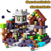 A set of building blocks featuring various figures and structures, with a note stating that 48 pieces do not include all patt