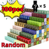 A stack of 100 magnetic building cubes in various colors and patterns, ready for random construction.
