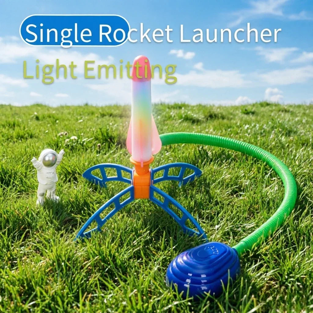 Glowing Stomp Rocket Launcher for Kids – Outdoor Step-to-Launch Toy with Soft Foam Tip