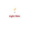A small, pale yellow oval shape labeled 27, representing Light Skin.