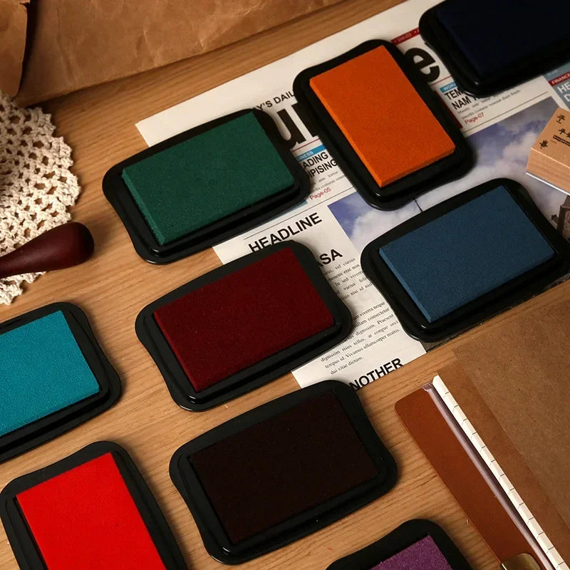 12-Color Large Vintage Ink Pad Set for Stamping and Crafts