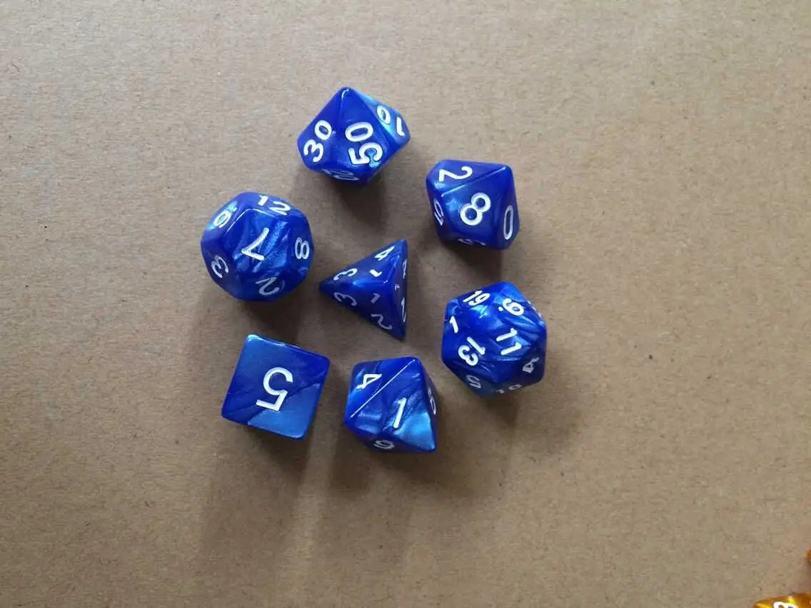 Colorful Pearl Polyhedral Dice Set for Tabletop RPGs