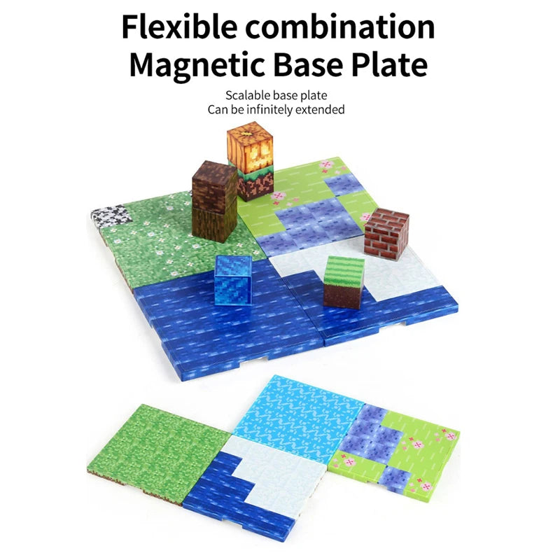 Magnetic Building Block Base Plates for Creative Play