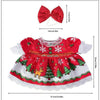 Red festive porch goose decoration with seasonal green and white tree patterns